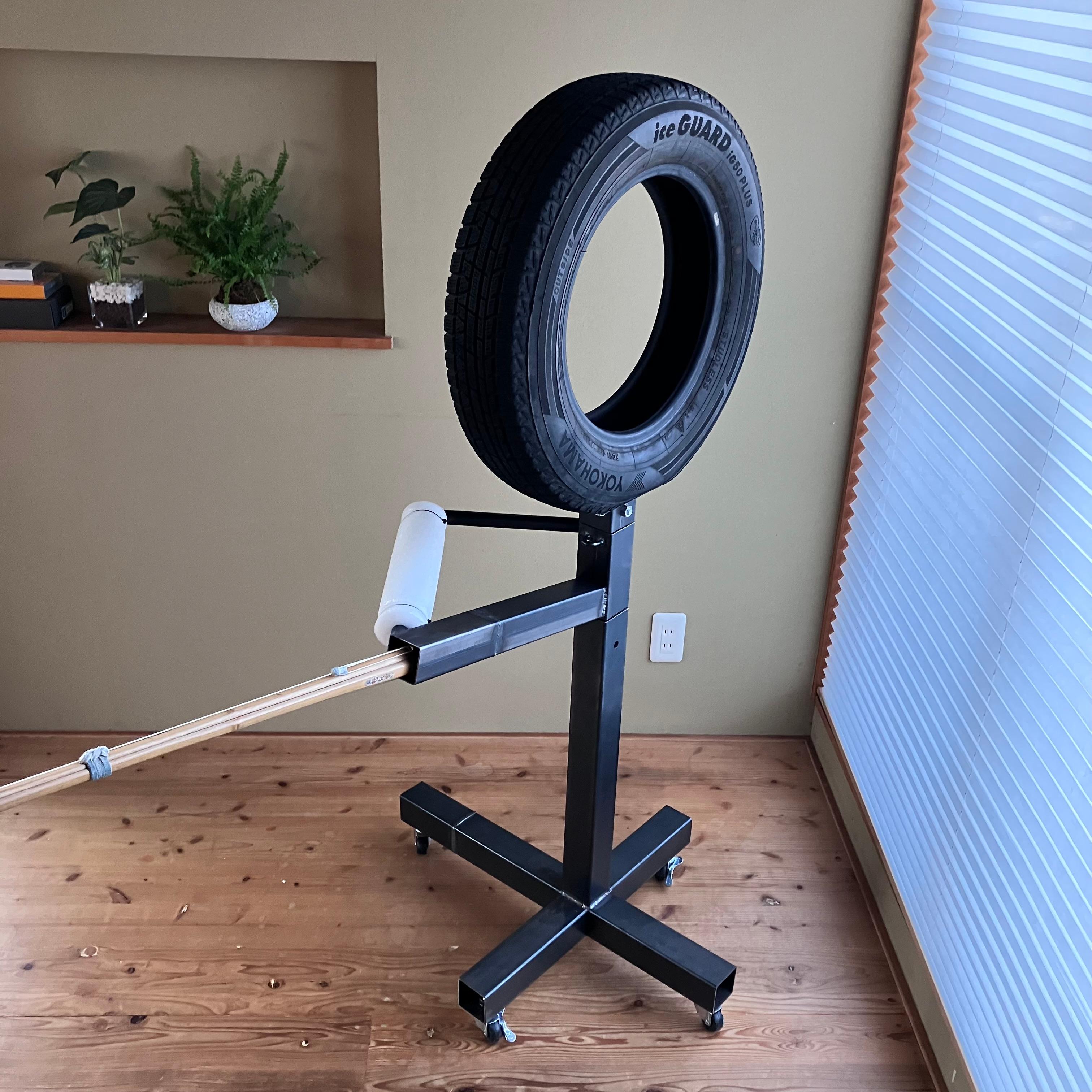 タイヤ打ち込み台|小手打ち付き・竹刀固定付き1枚目の画像